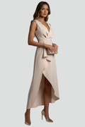 Women’s Dress with V-Neck and Asymmetrical Hem