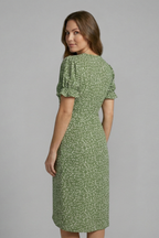 Women’s Dress with V-Neck and Button Front