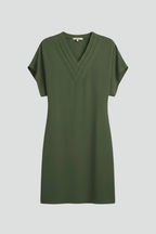 Women’s Dress with V-Neck and Short Sleeves