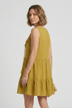 Women’s Dress with V-Neck and Tiered Hem