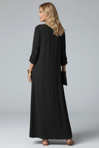 Women’s Dress with V-Neckline and Long Sleeves