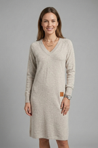 Women’s Dress with V Neck and Long Sleeves