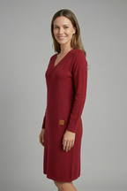 Women’s Dress with V Neck and Long Sleeves