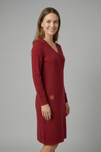 Women’s Dress with V Neck and Long Sleeves