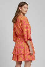Women’s Dress with V Neck and Ruffled Hem