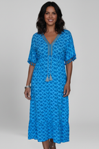 Women’s Dress with V Neck and Short Sleeves