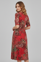 Women’s Dress with V Neck and Short Sleeves