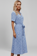 Women’s Dress with V Neckline and Button Closure