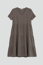 Women’s Dress with V Neckline and Short Sleeves