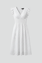 Women’s Dress with V Neckline and Short Sleeves