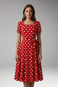 Women’s Dress with V Neckline and Short Sleeves