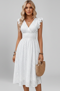 Women’s Dress with V Neckline and Short Sleeves