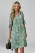 Women’s Dress with V Neckline and Short Sleeves