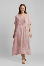 Women’s Dress with V Neckline and Short Sleeves