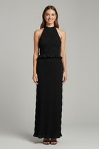 Women’s Halter Top and Maxi Skirt with Tie Back and Tiered Hem