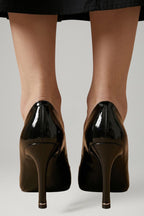 Women's Heeled Sandals with Square Toe and Metallic Accent