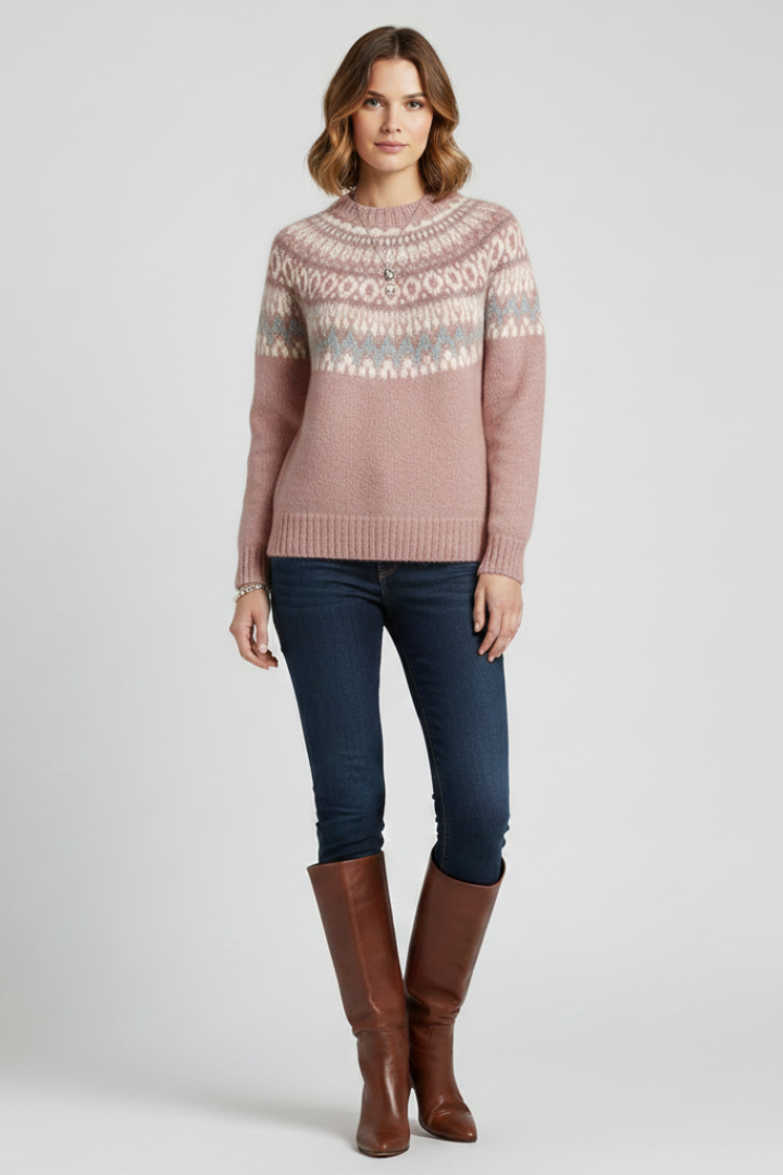 Women’s Jumper with Crew Neck and Ribbed Hem
