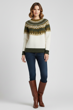 Women’s Jumper with Crew Neck and Ribbed Hem