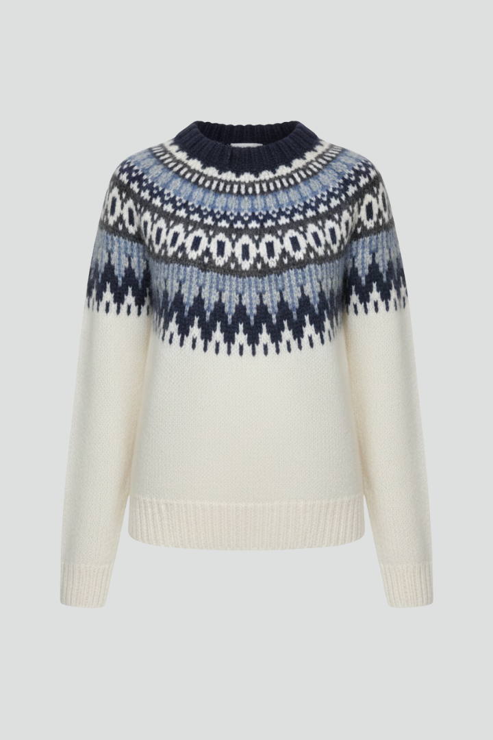 Women’s Jumper with Crew Neck and Ribbed Hem