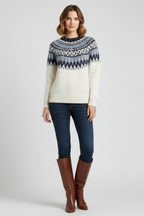 Women’s Jumper with Crew Neck and Ribbed Hem
