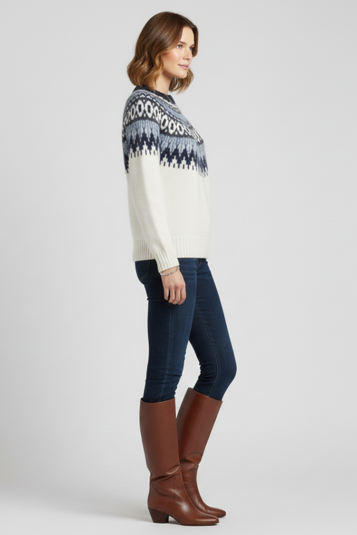 Women’s Jumper with Crew Neck and Ribbed Hem