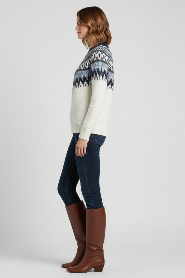 Women’s Jumper with Crew Neck and Ribbed Hem