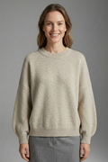 Women’s Jumper with Round Neck and Ribbed Cuffs