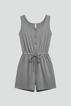 Women’s Jumpsuit with Button Front and Drawstring Waist