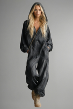 Women’s Jumpsuit with Hood and Integrated Pockets