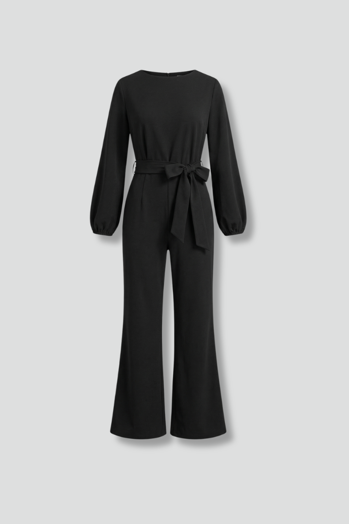 Women’s Jumpsuit with Long Sleeves and Tie Waist