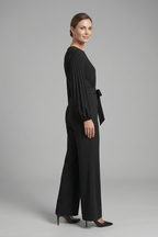 Women’s Jumpsuit with Long Sleeves and Tie Waist