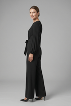 Women’s Jumpsuit with Long Sleeves and Tie Waist