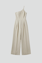 Women’s Jumpsuit with One-Shoulder Neckline and Wide Legs