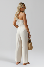Women’s Jumpsuit with One-Shoulder Neckline and Wide Legs
