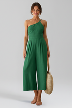 Women’s Jumpsuit with One-Shoulder Neckline and Wide Legs