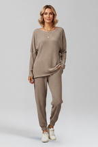 Women’s Jumpsuit with Round Neckline and Elastic Waist