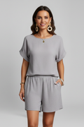 Women’s Jumpsuit with Round Neckline and Side Pockets