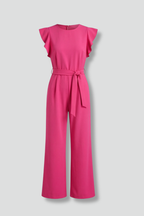 Women’s Jumpsuit with Round Neckline and Wide Legs