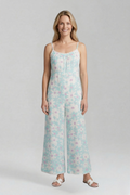 Women’s Jumpsuit with Square Neckline and Printed Surface