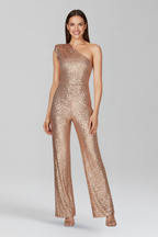 Women’s Jumpsuit with Strapless Neckline and Textured Surface