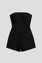 Women’s Jumpsuit with Strapless Neckline and Textured Surface
