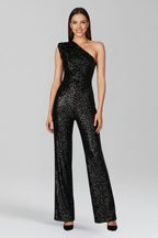 Women’s Jumpsuit with Strapless Neckline and Textured Surface