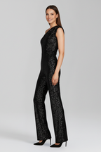 Women’s Jumpsuit with Strapless Neckline and Textured Surface