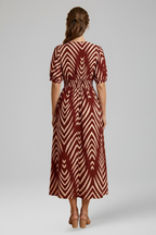 Women’s Jumpsuit with V Neckline and Printed Surface