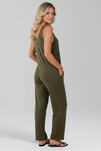 Women’s Jumpsuit with V Neckline and Side Pockets