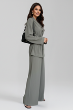 Women’s Jumpsuit with V Neckline and Waist Belt