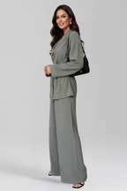 Women’s Jumpsuit with V Neckline and Waist Belt