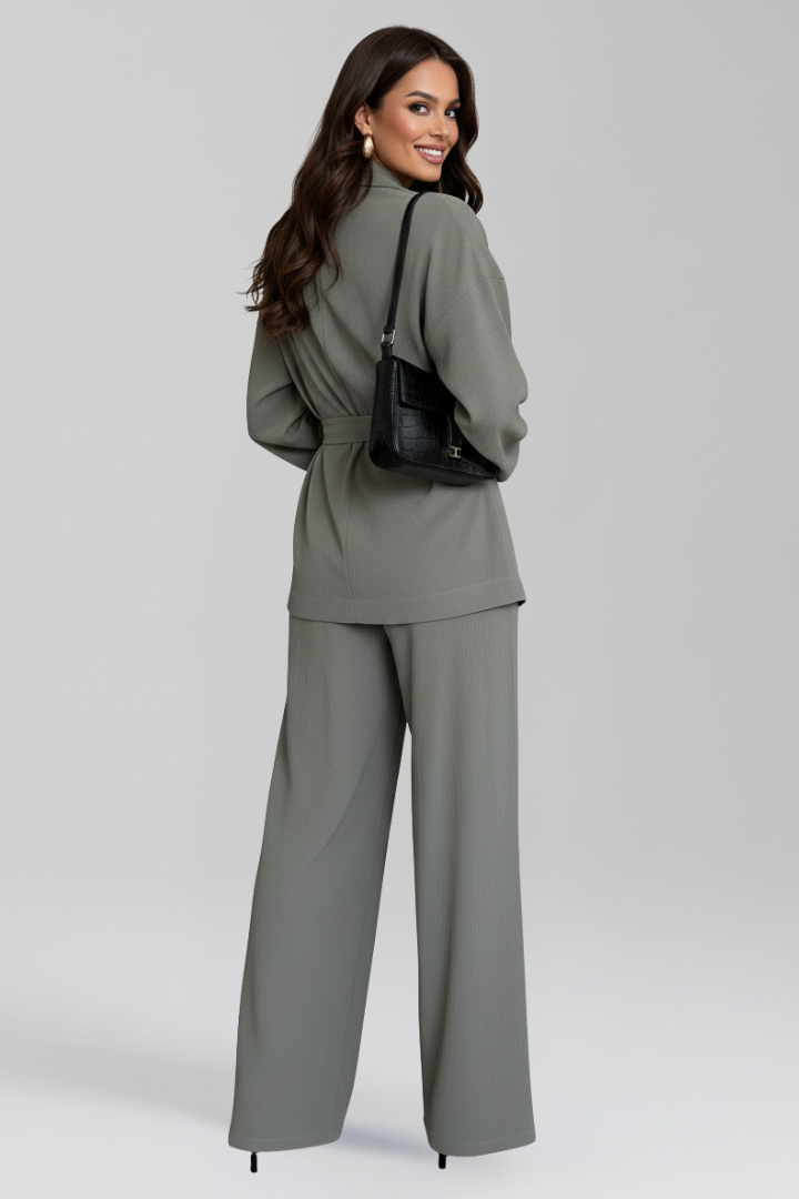 Women’s Jumpsuit with V Neckline and Waist Belt