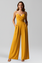 Women’s Jumpsuit with V Neckline and Wide Legs