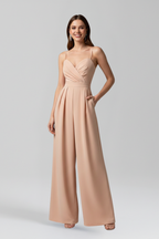 Women’s Jumpsuit with V Neckline and Wide Legs